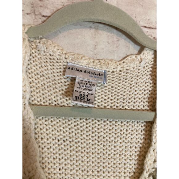 Vintage Adrian Delafield Sweater Vest Womens Medium Bobble Cream Cottage Country - Picture 12 of 12